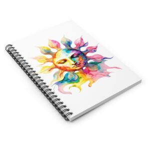 Watercolour Thoughtful Sun: Spiral Notebook